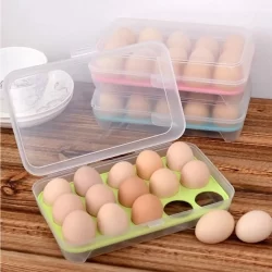 15 Eggs Tray Holder & 1 Pcs Egg Holder Fridge Egg Storage Containers jhoori.com