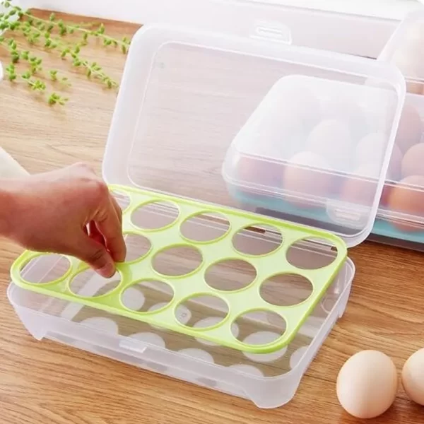 15 Eggs Tray Holder 1 Pcs Egg Holder Fridge Egg Storage Containers Jhoori