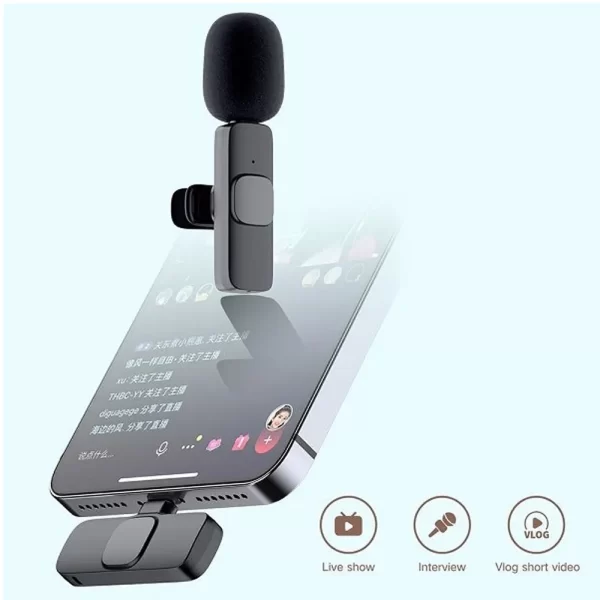 K8 Wireless Microphone For Type C OTG Supported Smartphone For YouTube Facebook Live Stream Jhoori