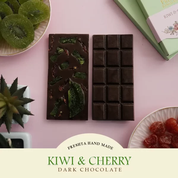 Freshly Hand Made Kiwi And Cherry Dark Chocolate Jhoori