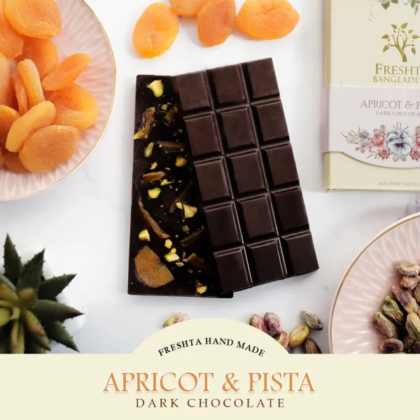 Freshta Handmade Apricot Pista Dark Chocolate Jhoori