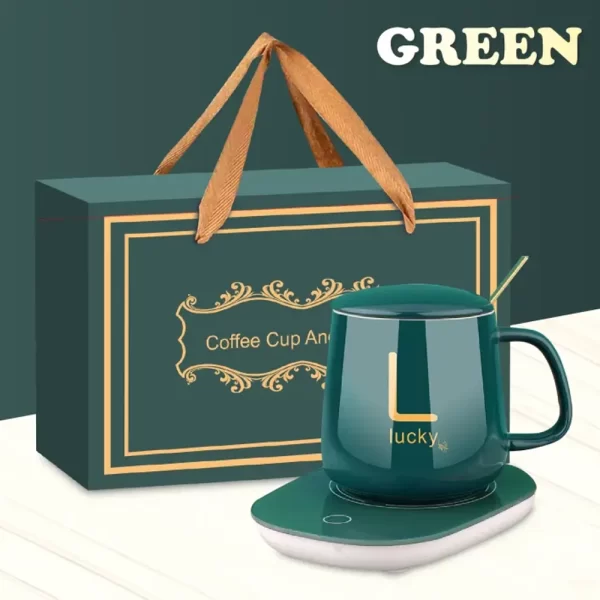 Sweet Life 55 Degree Constant Ceramic Coffee Cup Mug With Heating Pad Set Coffee Mug Jhoori