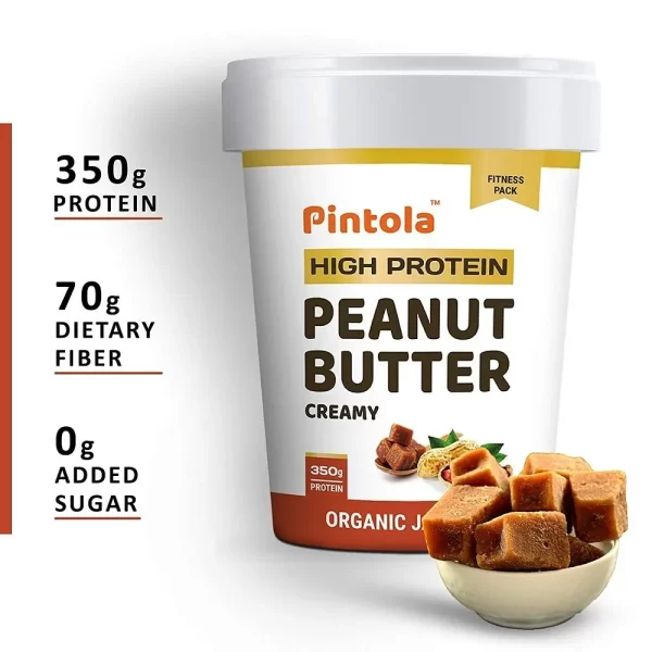 High Protein Pintola Peanut Butter JAGGERY Crunchy 1kg Jhoori
