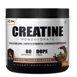 ATOM Creatine Monohydrate - Dope Free, Enhances Performance, Promotes Muscle Gains