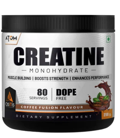 ATOM Creatine Monohydrate - Dope Free, Enhances Performance, Promotes Muscle Gains