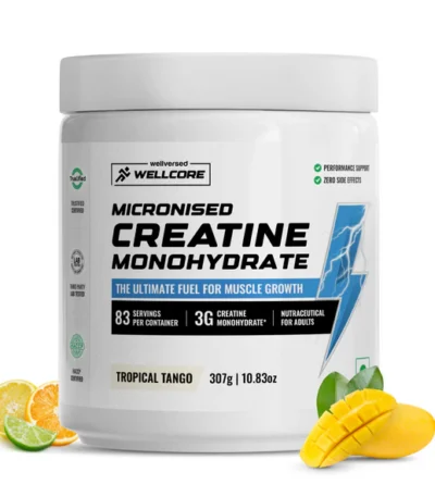 Wellcore Pure Micronised Creatine Monohydrate 307g - 83 Servings of Strength & Endurance Supplement