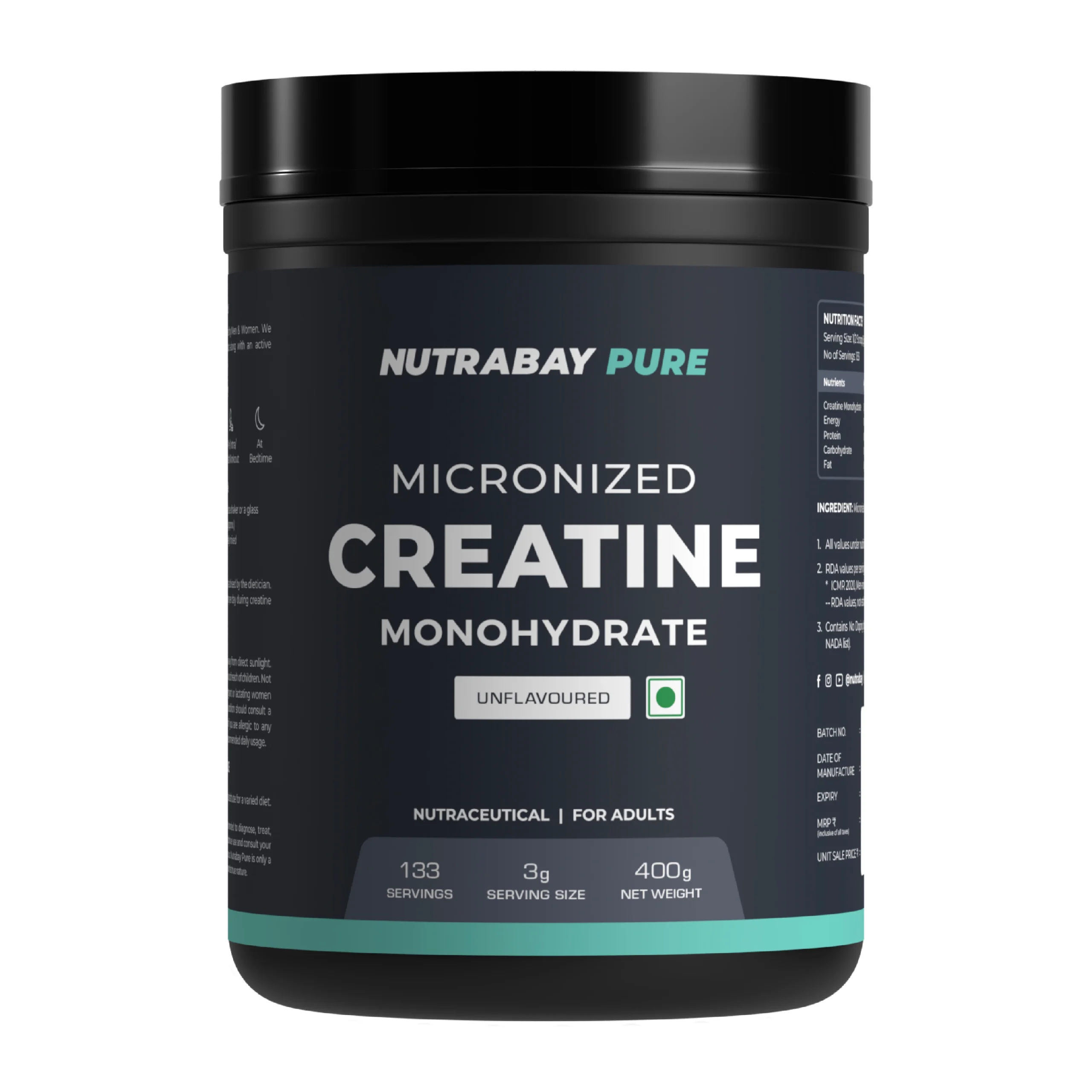 Nutrabay Pure Creatine Monohydrate Micronised - Strength and Endurance Supplement Nutrabay Pure Creatine Monohydrate Micronised - Strength and Endurance Supplement