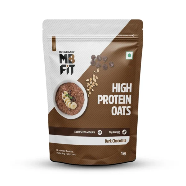 MuscleBlaze High Protein Oats Dark Chocolate - High Protein Breakfast Option