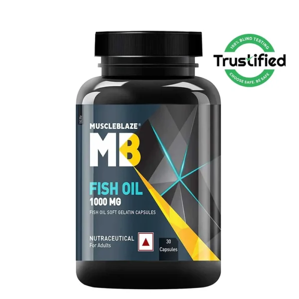 MuscleBlaze Omega 3 Fish Oil 1000 mg - Premium EPA & DHA for Heart, Brain, and Joint Health