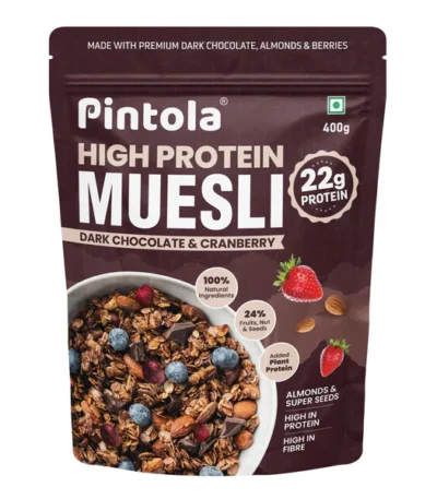 Pintola High Protein Muesli Dark Chocolate & Cranberry - Delicious & Nutritious Breakfast Option