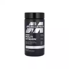 MuscleTech Platinum MultiVitamin bottle with 18 essential vitamins and minerals