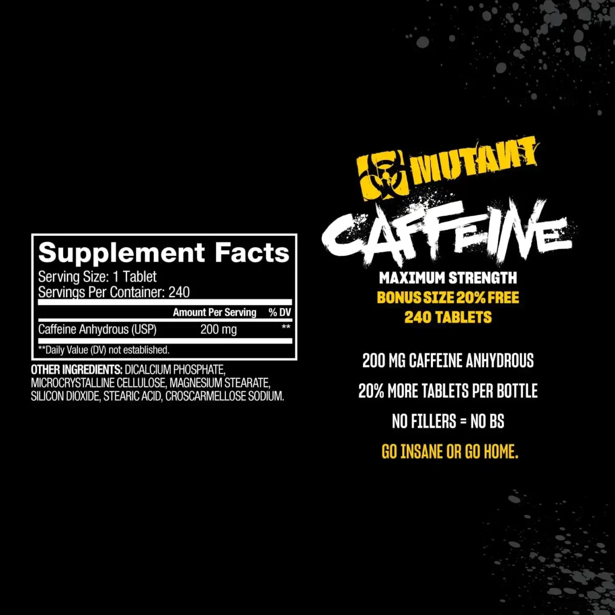 Mutant Caffeine Pills –240 Tablets - Image 2