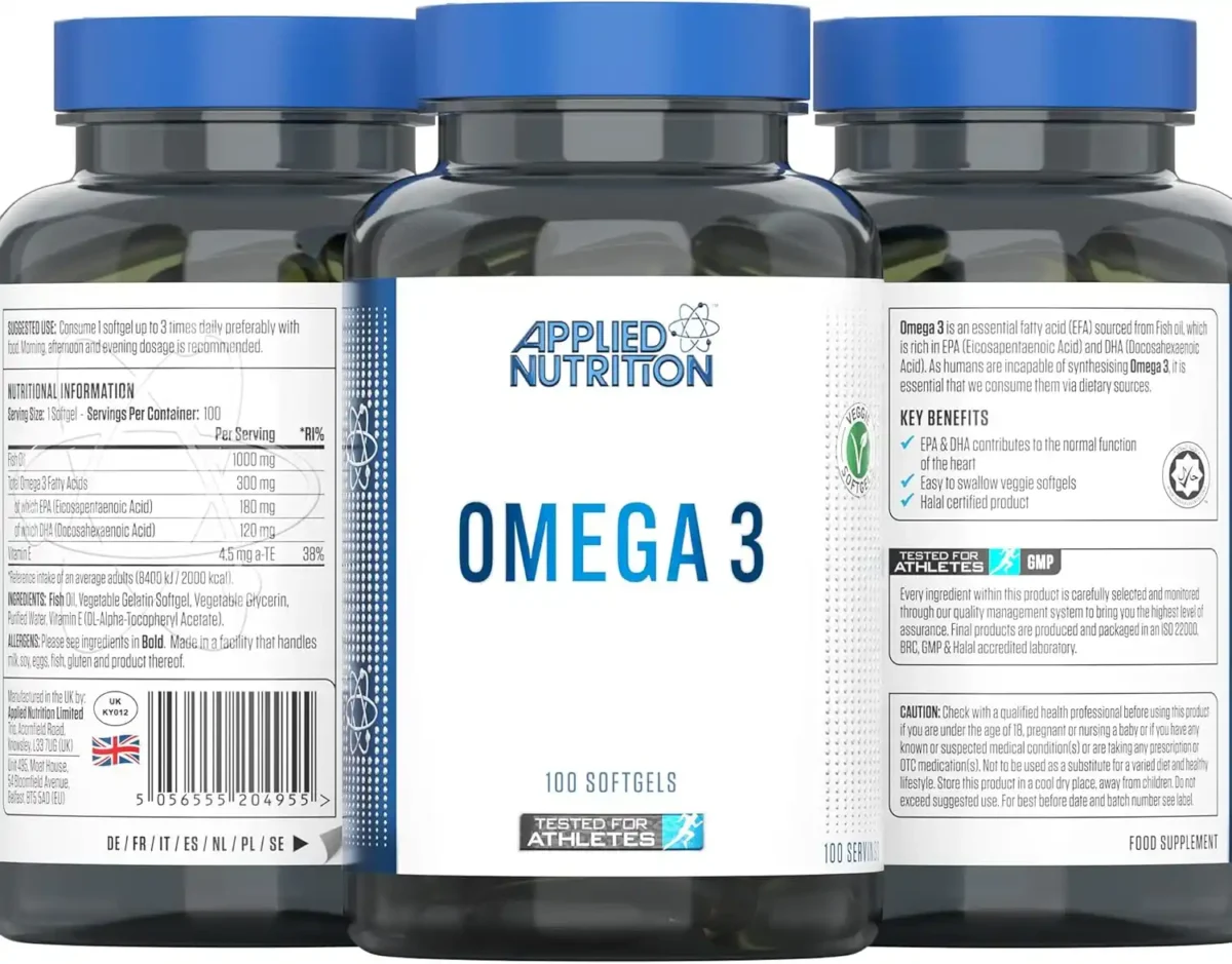 Applied Nutrition Omega Fish Oil 1000mg, 100 Soft-Gels - Image 2