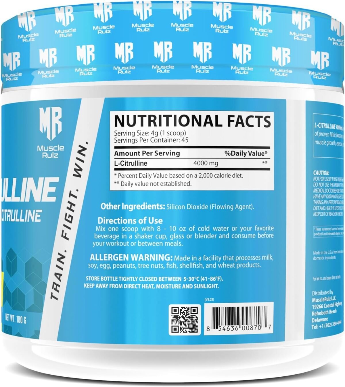 Muscle Rulz Citrulline 4000mg - 180 grams, 45 Servings - Image 2