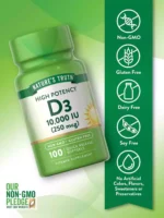 Nature’s Truth Vitamin D3 10,000 IU – 100 Softgels - Image 2