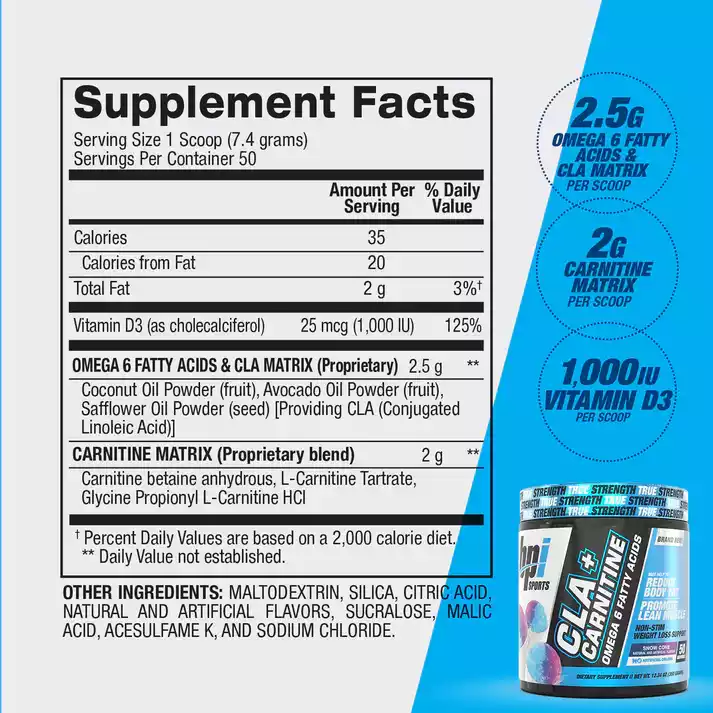 CLA CARNITINE SNOW CONE 2024 SUPP FACTS 2