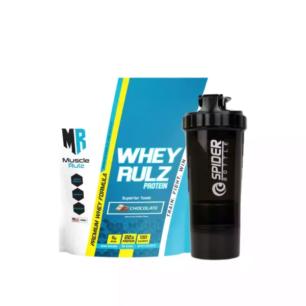 MR Whey Rulz 2lbs Whey & Spider Shaker Combo