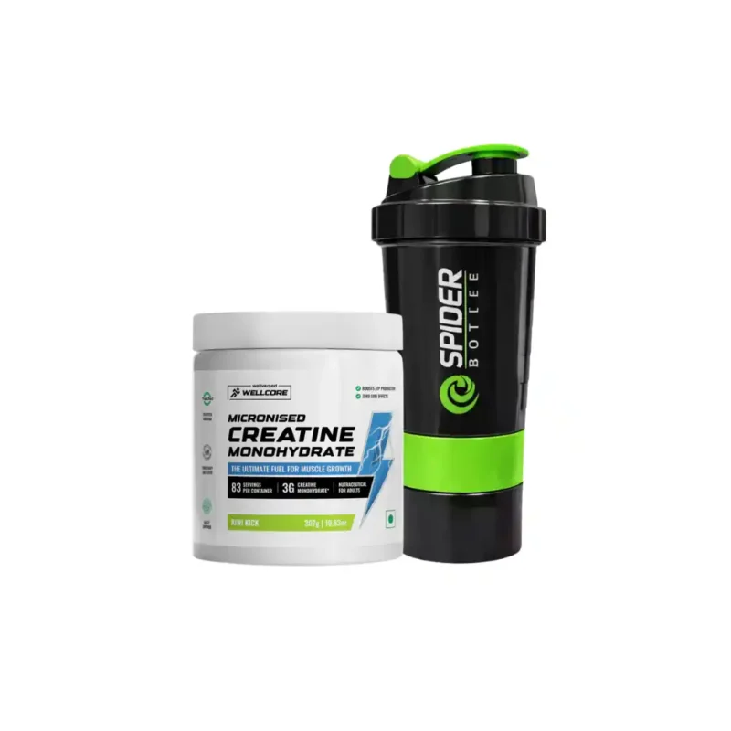Wellcore Creatine with Spider Shaker Combo 307g kiwi