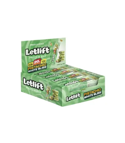 LetLifts Protein Bar pistachio white bliss flavor