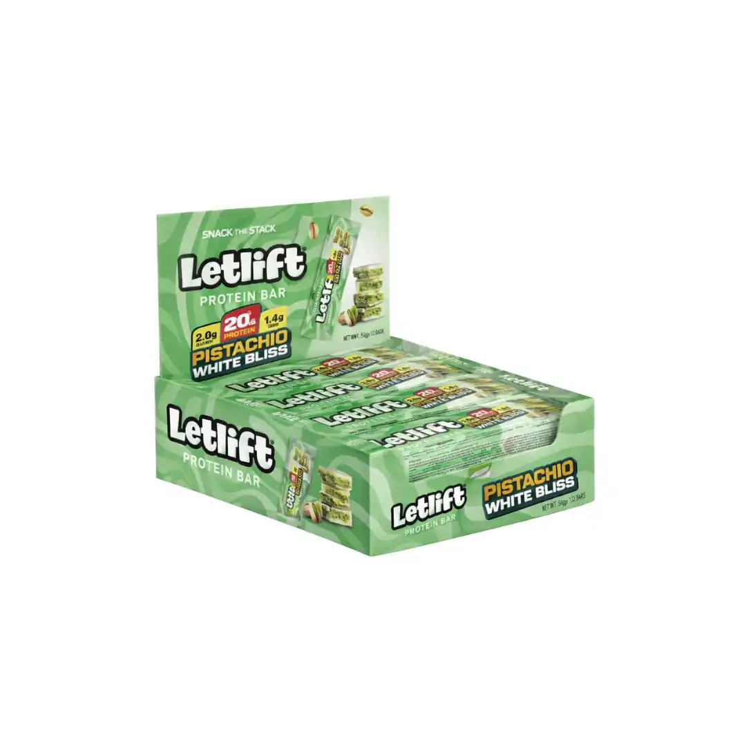 LetLifts Protein Bar pistachio white bliss flavor